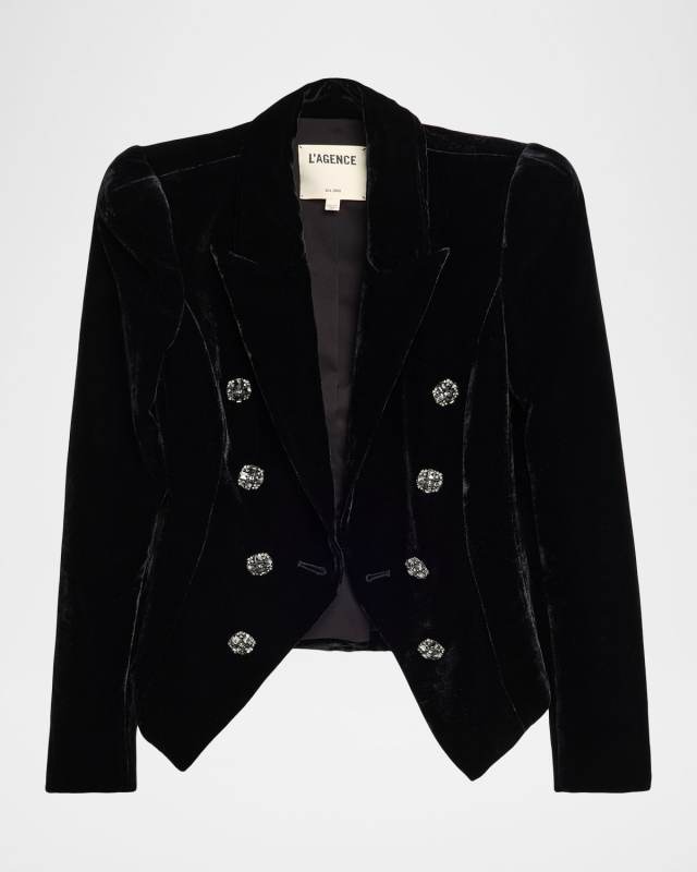 Bethany Structured Velvet Blazer